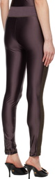 Versace Jeans Couture Brown Logo Trim Leggings