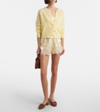 Dôen Iona lace-trimmed silk shorts