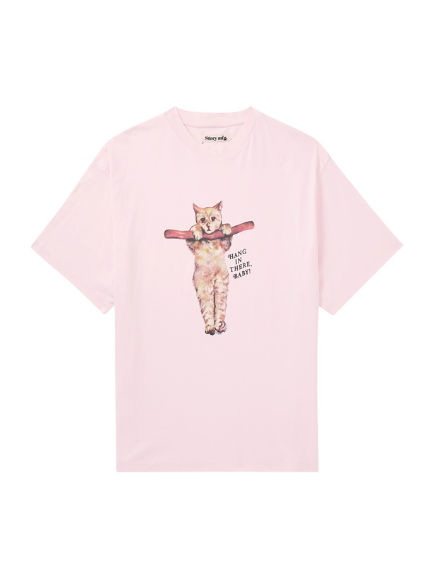 Photo: Story mfg. - Printed Cotton-Jersey T-Shirt - Pink