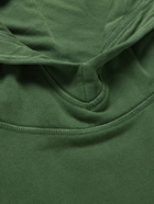 Officine Generale - Ozzy Garment-Dyed Cotton-Jersey Hoodie - Green