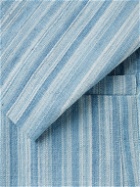 11.11/eleven eleven - Unstructured Indigo-Dyed Striped Cotton Blazer - Blue