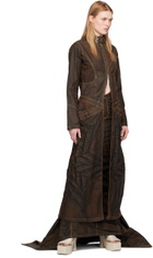 Masha Popova SSENSE Exclusive Brown Denim Jacket