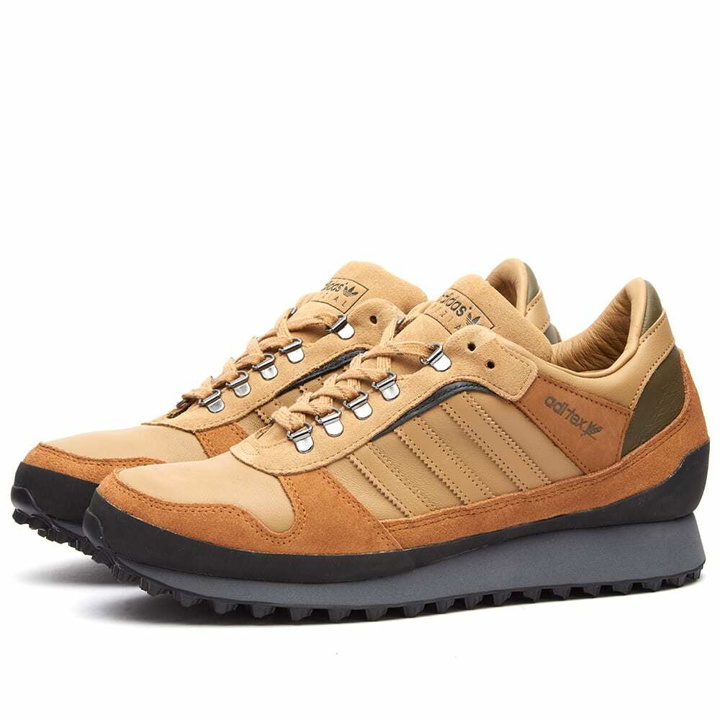 Photo: Adidas Men's SPZL Hiaven Sneakers in Timber/Cardboard/Trace Olive