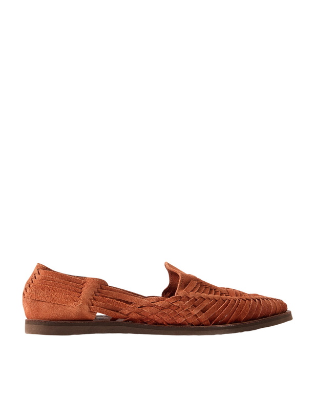 Photo: Yuketen - Alejandro Woven Suede Huarache Sandals - Brown