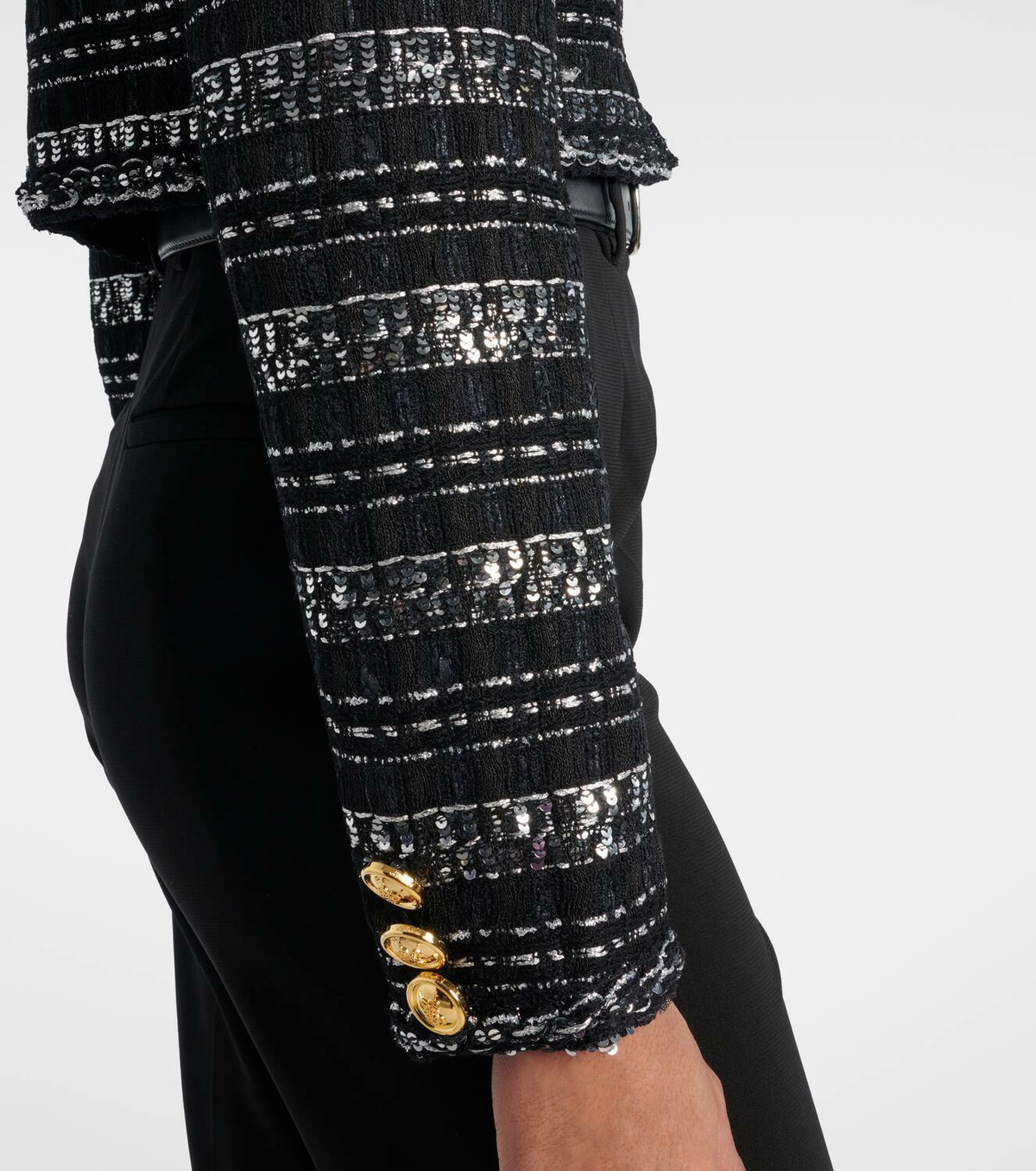 Giambattista Valli Cropped lamé jacket