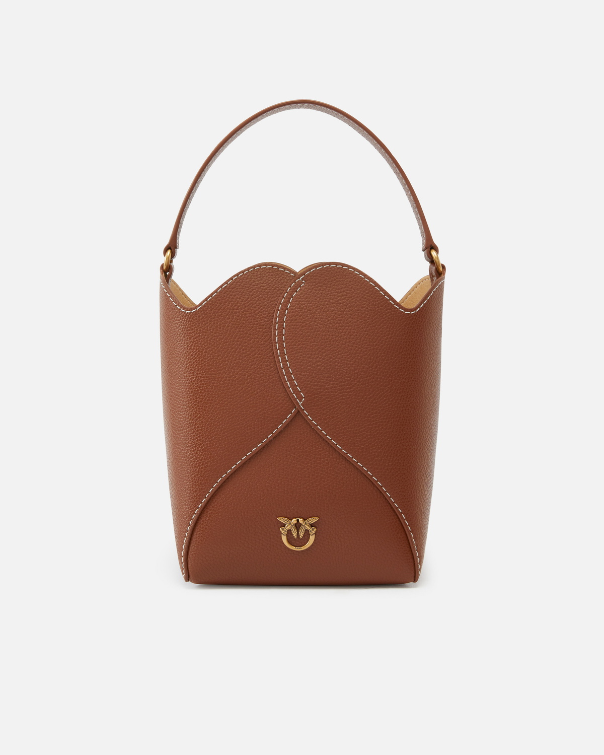 ショルダーバッグ・ポシェット PINKO Mini bucket bag Pinko Heart Mini Leather Bucket Bag With Shoulder Strap Tan