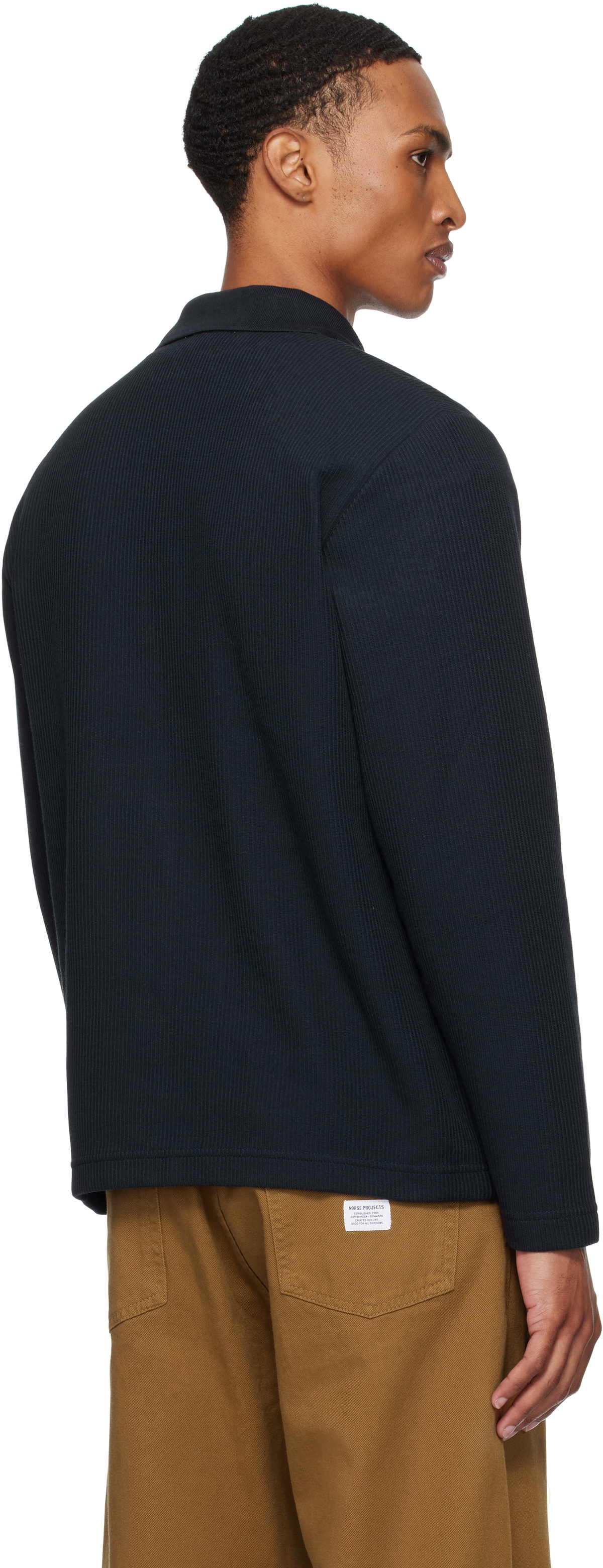 NORSE PROJECTS Navy Ruben Double Face LS Polo