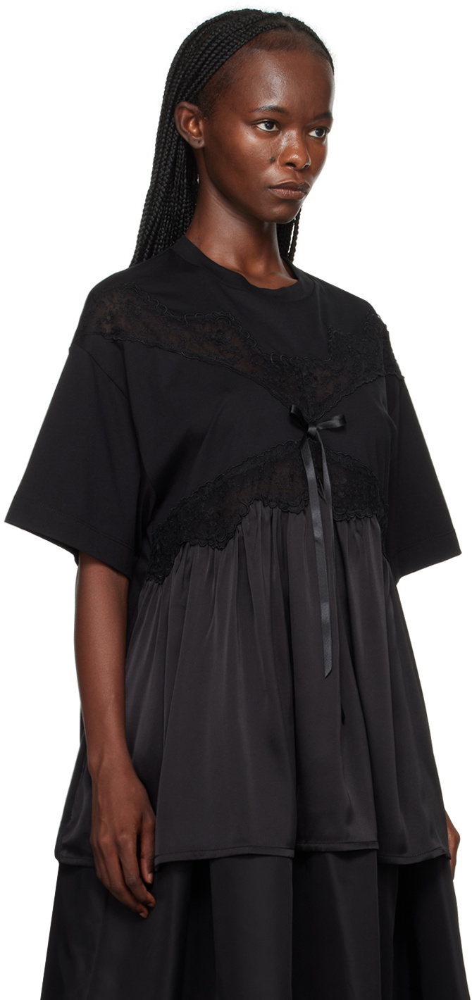 Simone Rocha Black Patchwork T-Shirt Simone Rocha