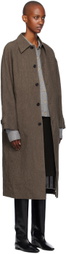 UMBER POSTPAST Brown Salt Dyed Cotton Long Coat