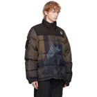 Undercover Brown Down Throne of Blood Graphic Puffer Jacket