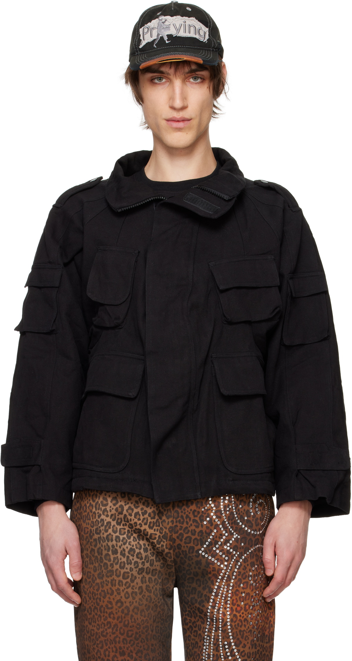 Praying Gray Faux-Fur Track Jacket Praying