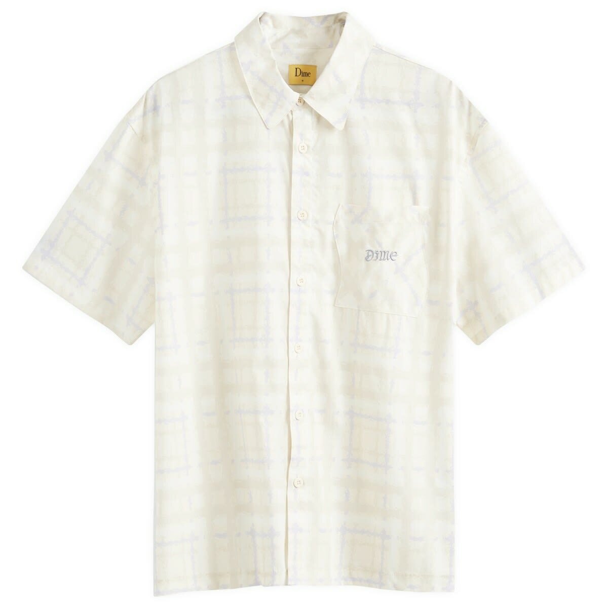 Dime Men's Wave Cable Knit Polo Shirt in Cream Dime