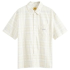 Dime Men's Resort Plaid Short Sleeve Shirt in Cream Multi