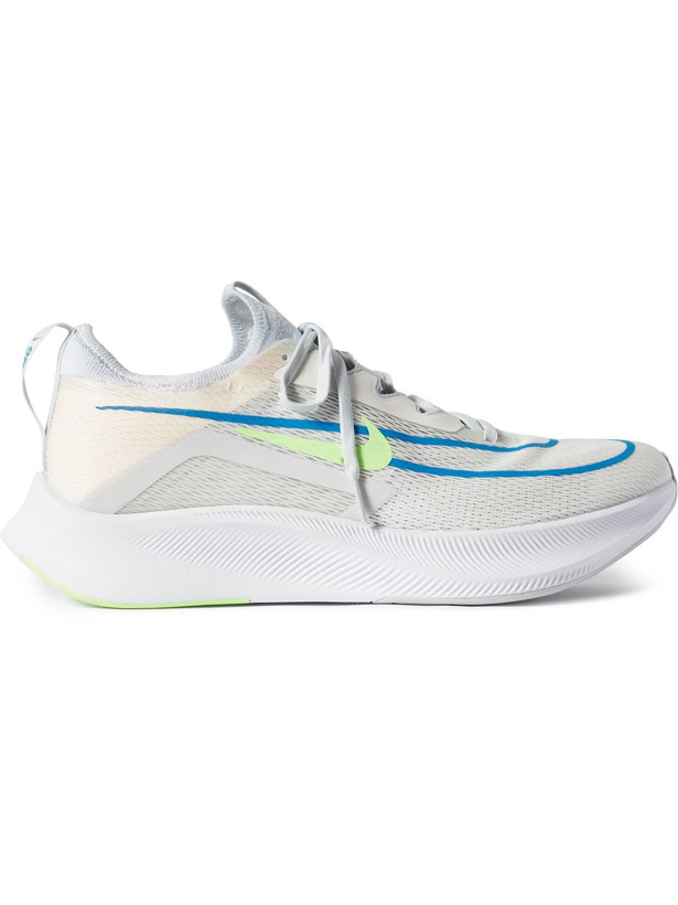 Photo: Nike Running - Zoom Fly 4 Mesh and Flyknit Running Sneakers - White