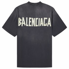 Balenciaga Men's Double Front T-Shirt in Wash Black/Fade Blck