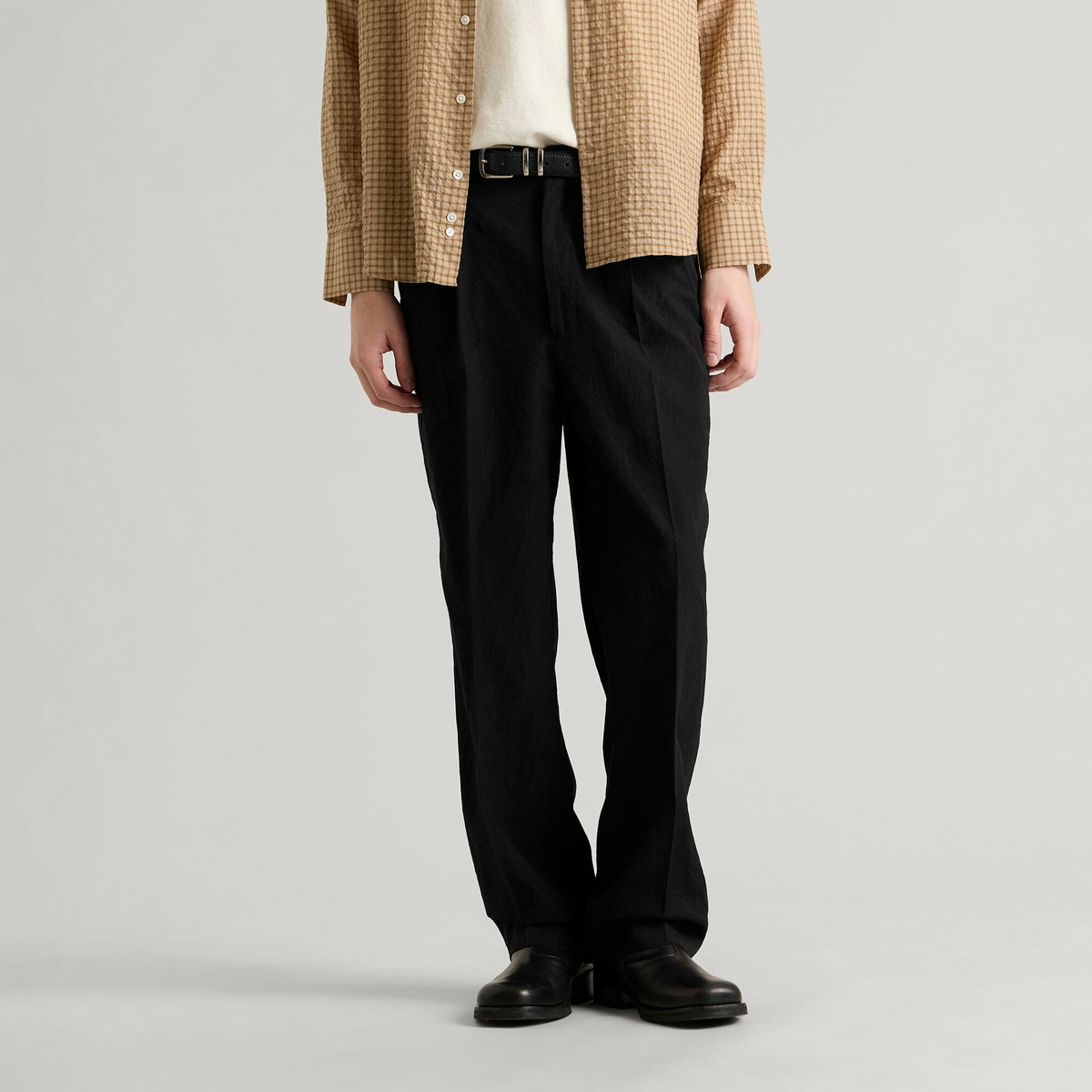 Kaptain Sunshine Men's Wool Gabardine Chino Trousers in Navy