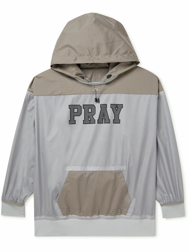 Photo: Comfy Outdoor Garment - Logo-Embroidered Reversible Shell Hoodie - Gray