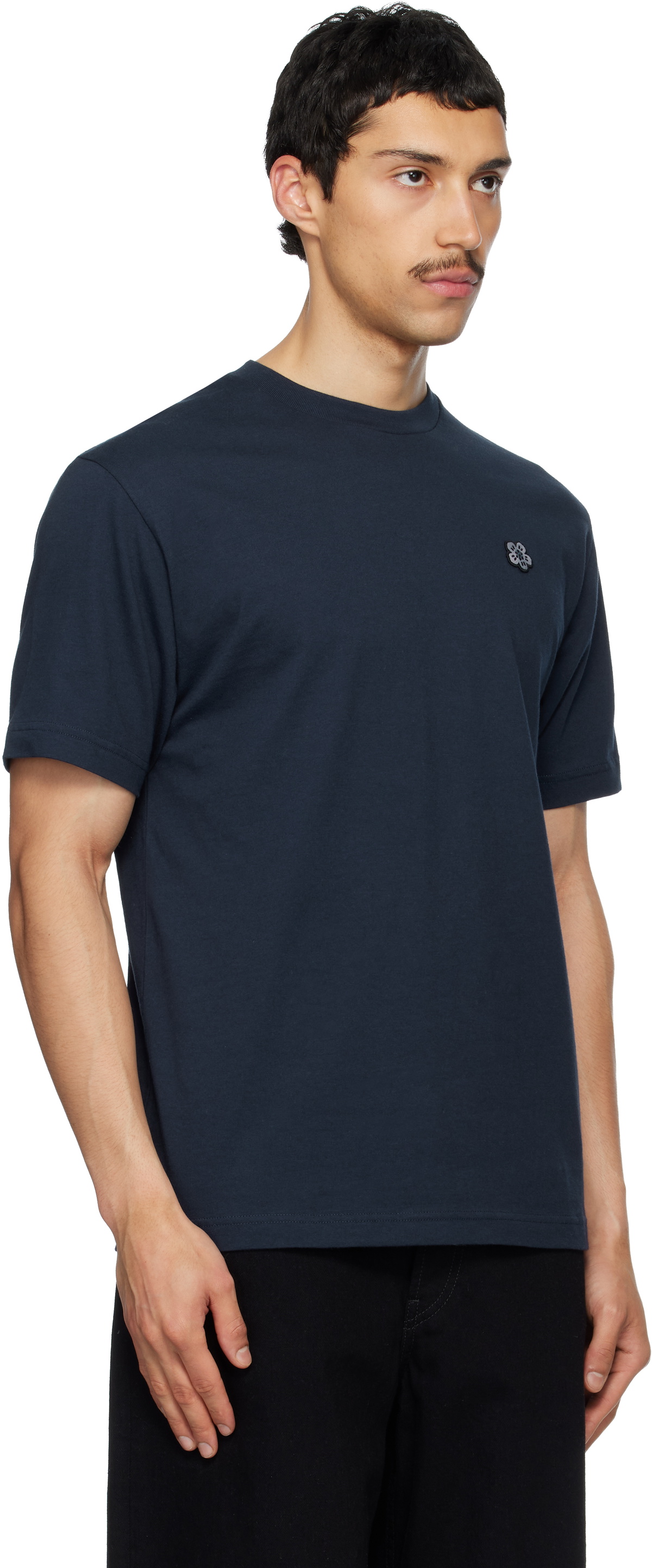 Kenzo Navy Kenzo Paris 'Boke Flower' Embroidered T-shirt