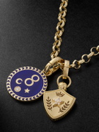 Foundrae - Karma Per Aspera ad Astra medium 18-Karat Gold, Enamel and Diamond Necklace