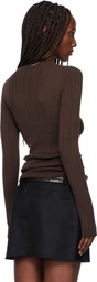 TONYWACK Brown Wool Slim-Fit High-Neck Sweater