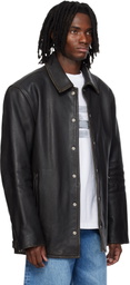 Alexander Wang Black Snap Front Leather Jacket