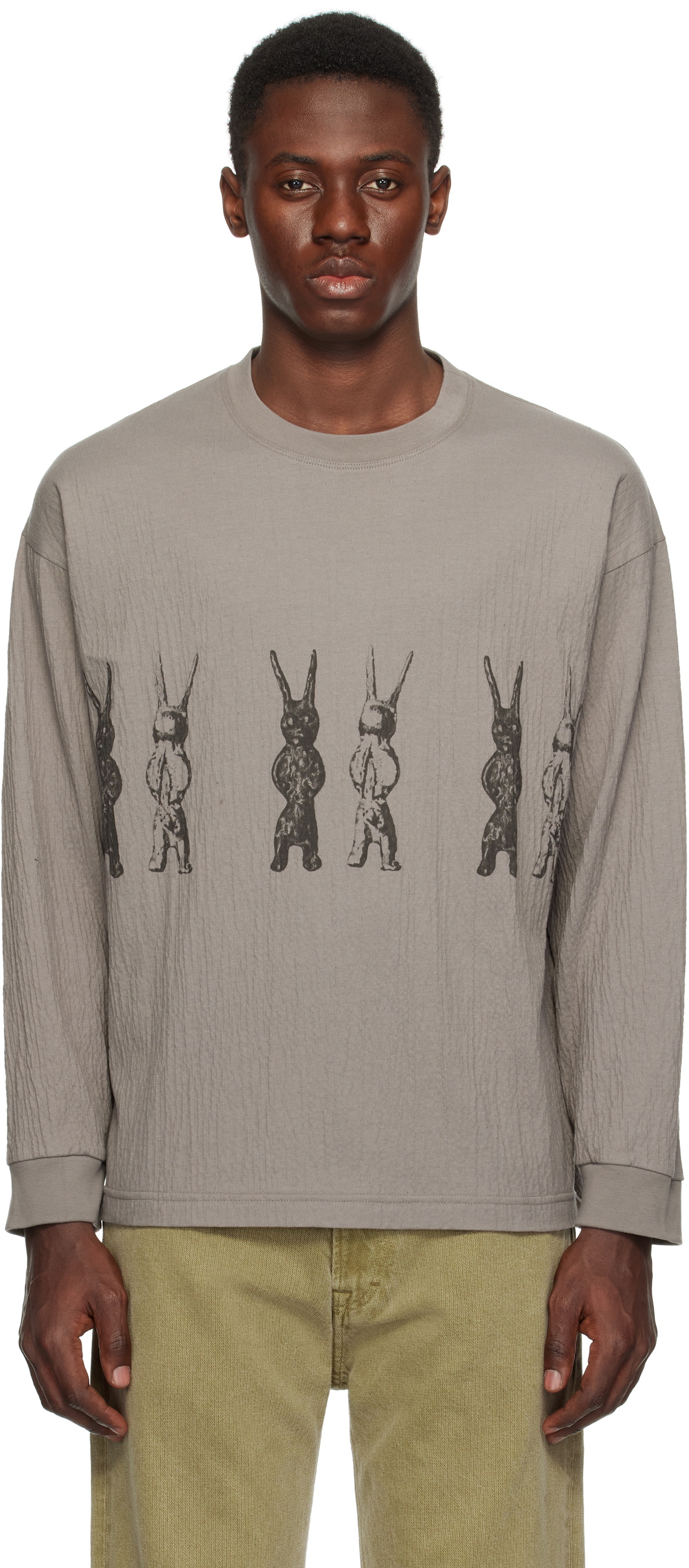 Small Talk Studio Taupe Crinkle T-shirt