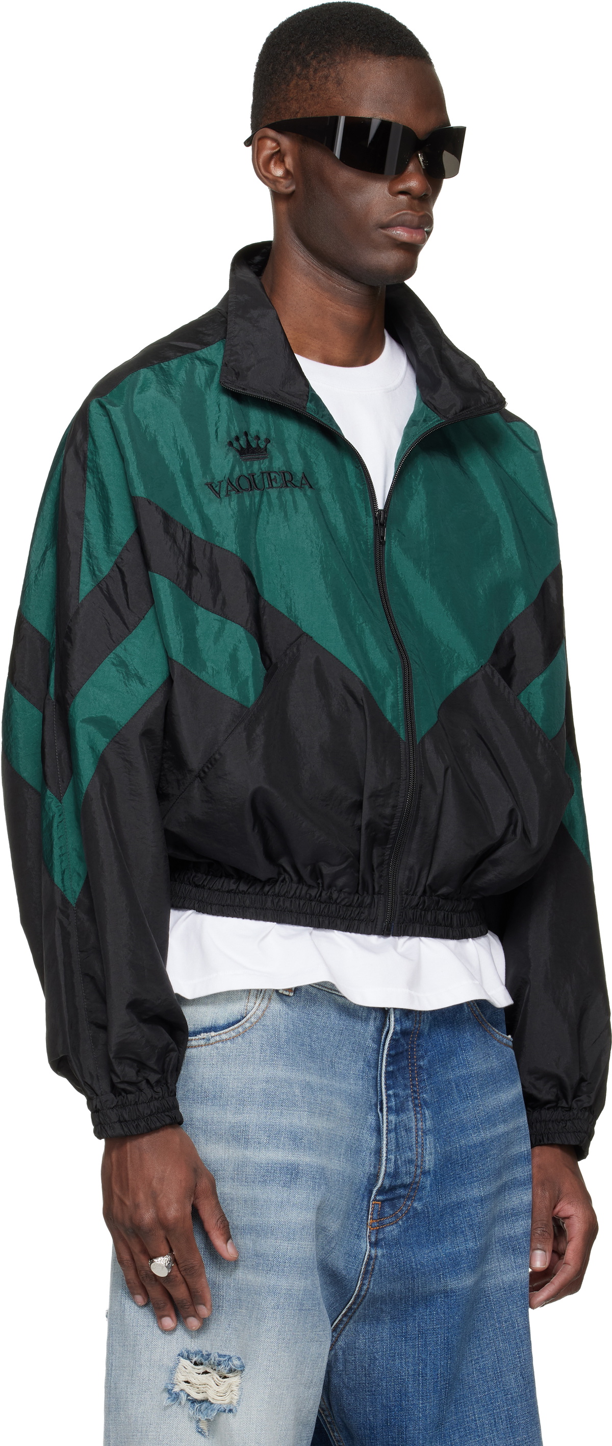 VAQUERA Black & Green Windbreaker Jacket