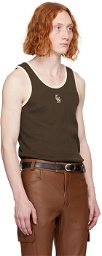 Ernest W. Baker Brown Embroidered Tank Top