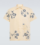 Bode - Mended Floral cotton and linen shirt