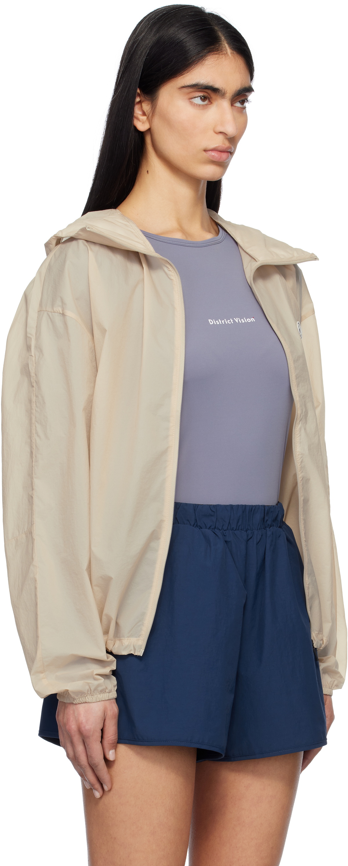 District Vision Beige Cropped Ultralight Wind Sport Jacket
