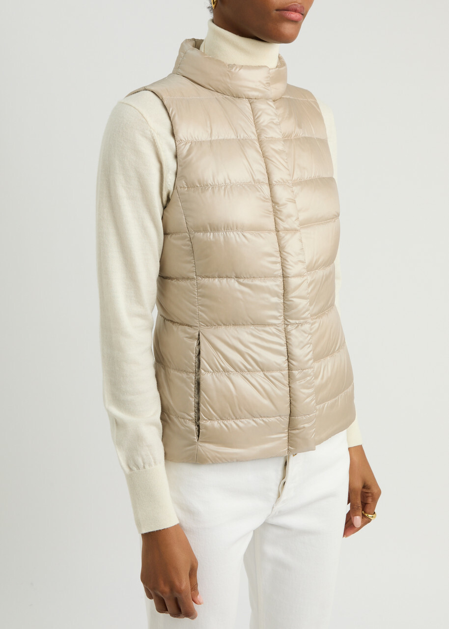 Herno Giulia Quilted Shell Gilet Cream