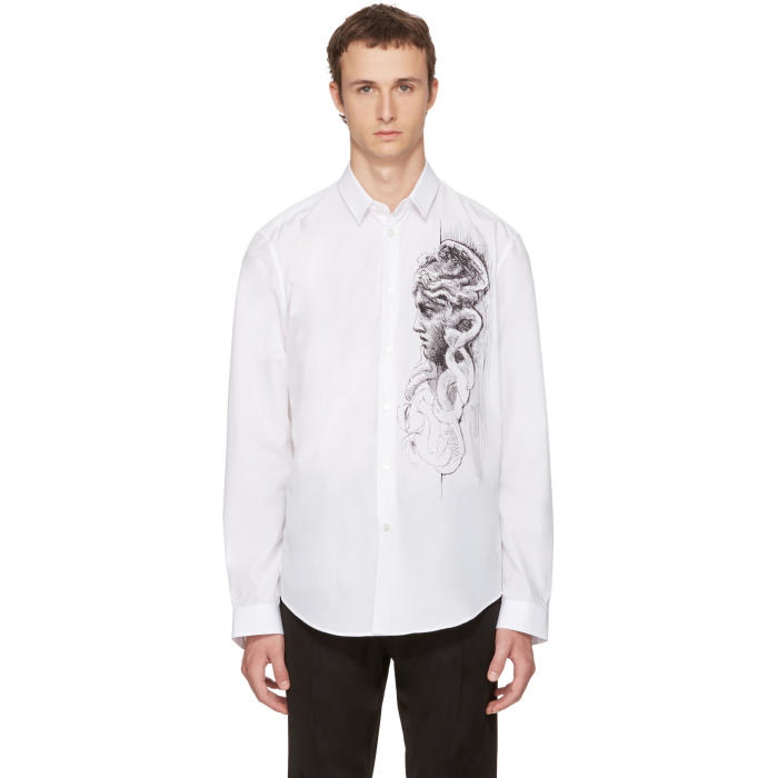 Versace White Medusa Sketch Shirt Versace