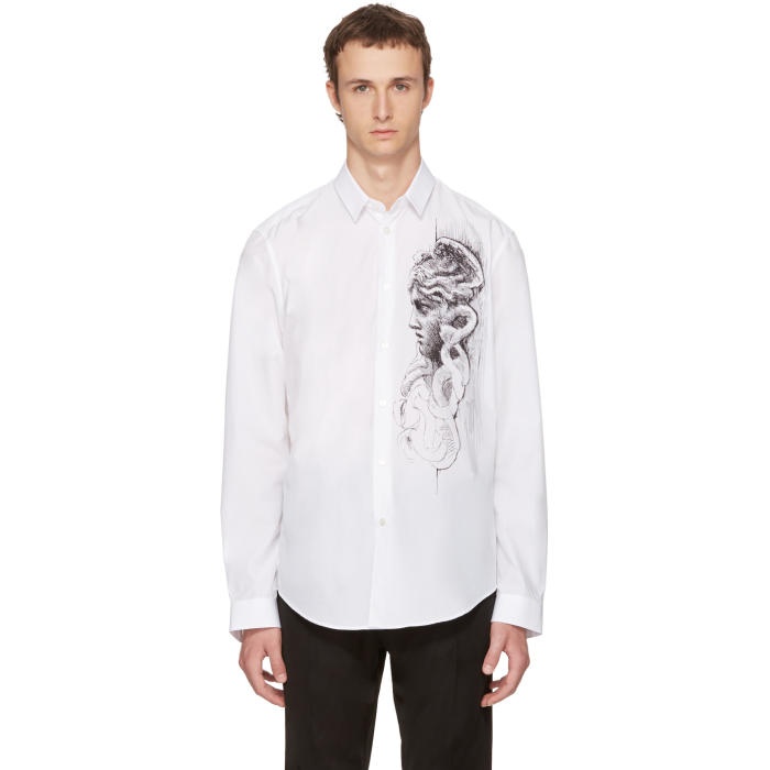 Photo: Versace White Medusa Sketch Shirt