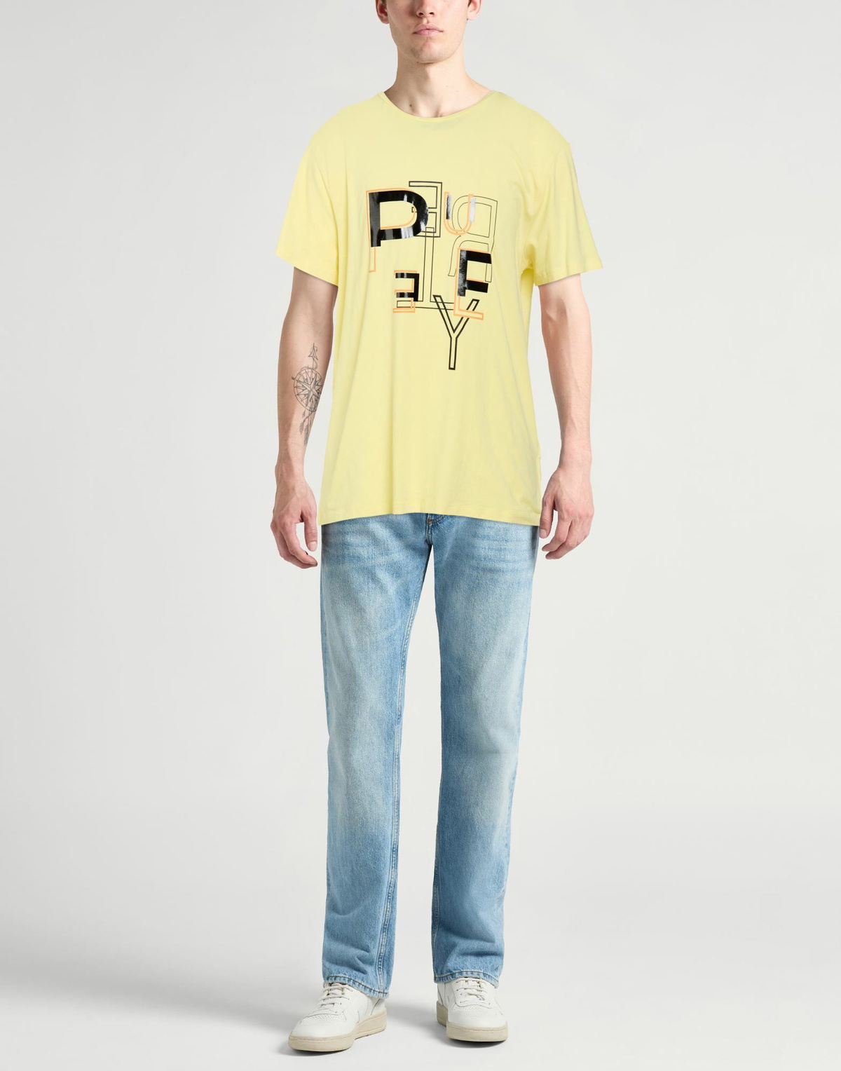 Peuterey Mens T-shirt Pastel in Yellow