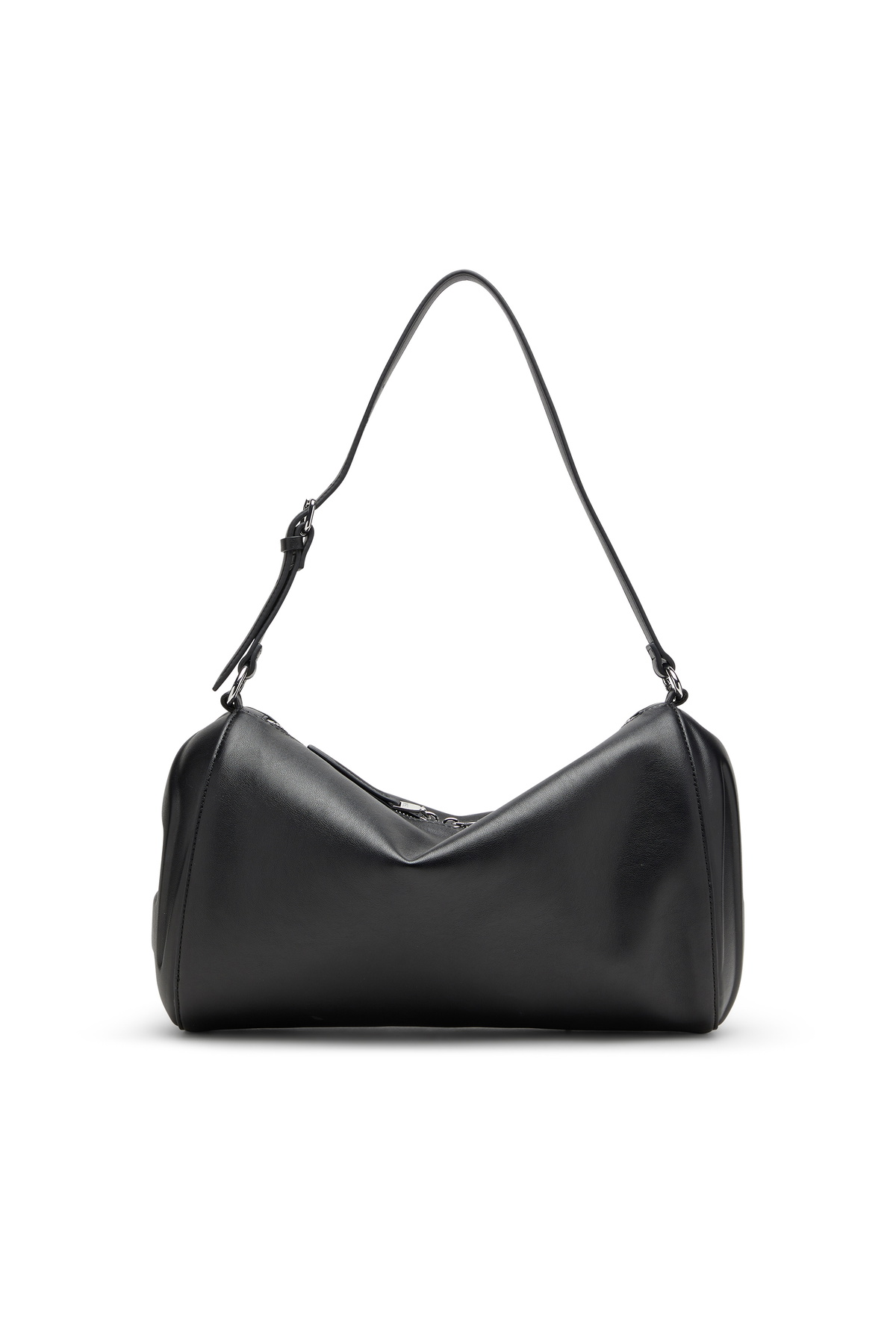 Diesel Load-D-Shoulder bag with hard-shell logo sides - Shoulder Bags - Unisex - Black