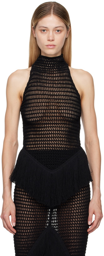 Photo: ALAÏA Black Fringes Tank Top