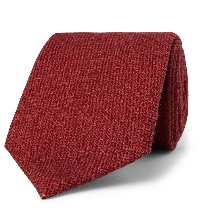 Photo: Kingsman - Drake's 9cm Wool, Silk and Cashmere-Blend Tie - Burgundy