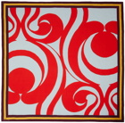 Dries Van Noten Red & Gray Ornate Motif Scarf