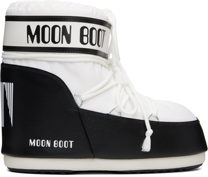 Photo: Moon Boot White & Black Icon Low Nylon Boots