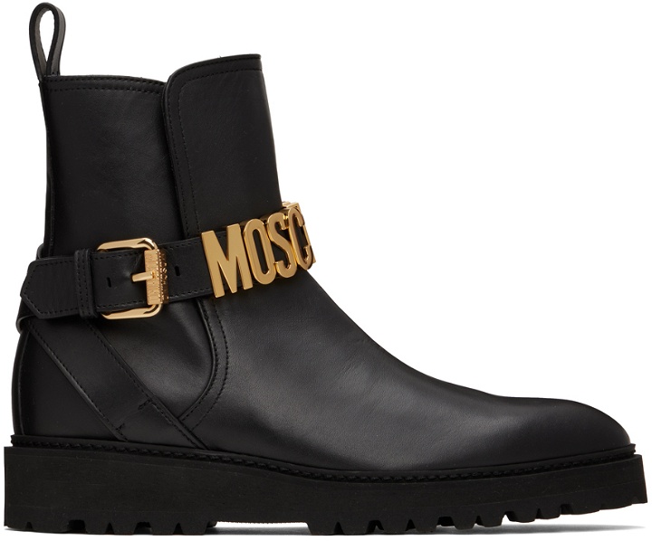 Photo: Moschino Black Leather Boots