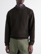 Drake's - Donegal Mélange Wool, Cashmere and Silk-Blend Sweater - Brown