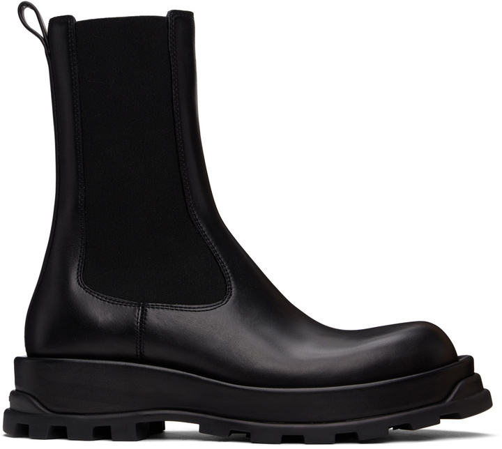 Photo: Jil Sander Black Ankle Chelsea Boots