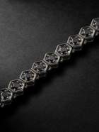 KOLOURS JEWELRY - Hexagon Large Blackened Gold Diamond Bracelet - Silver