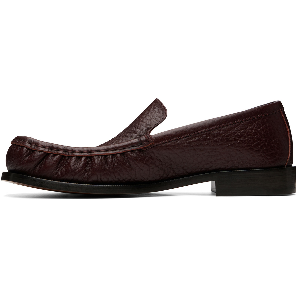 Dries Van Noten Burgundy Leather Loafers