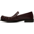 Dries Van Noten Burgundy Leather Loafers