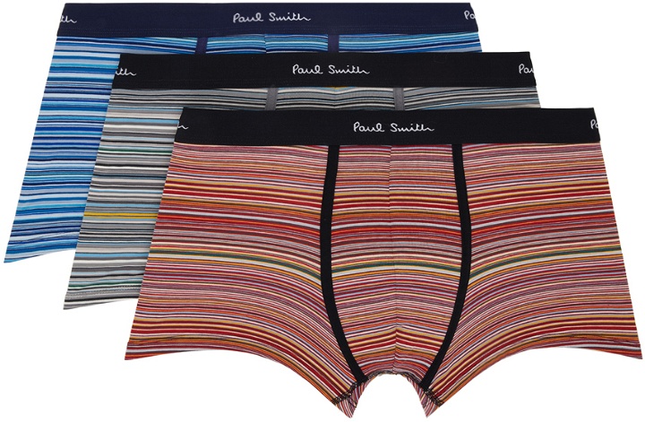 Photo: Paul Smith Three-Pack Multicolor 'Signature Stripe' Boxers