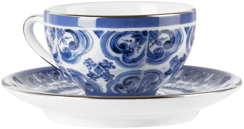 Dolce & Gabbana White & Navy Mediterraneo Espresso Set