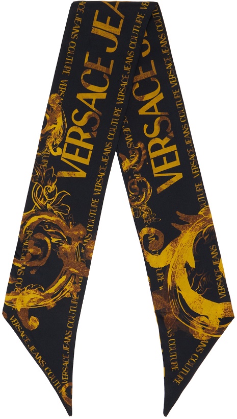 Photo: Versace Jeans Couture Black & Gold Watercolor Couture Scarf