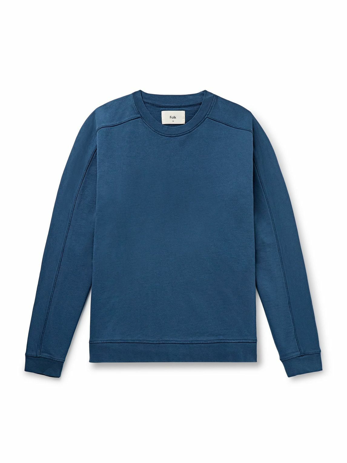 Folk - Prism Garment-Dyed Cotton-Jersey Sweatshirt - Blue