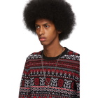 Alexander McQueen Black and Red Wool Jacquard Sweater